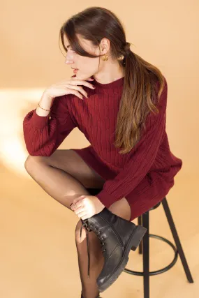 Knit Dress Lonx Burgundy