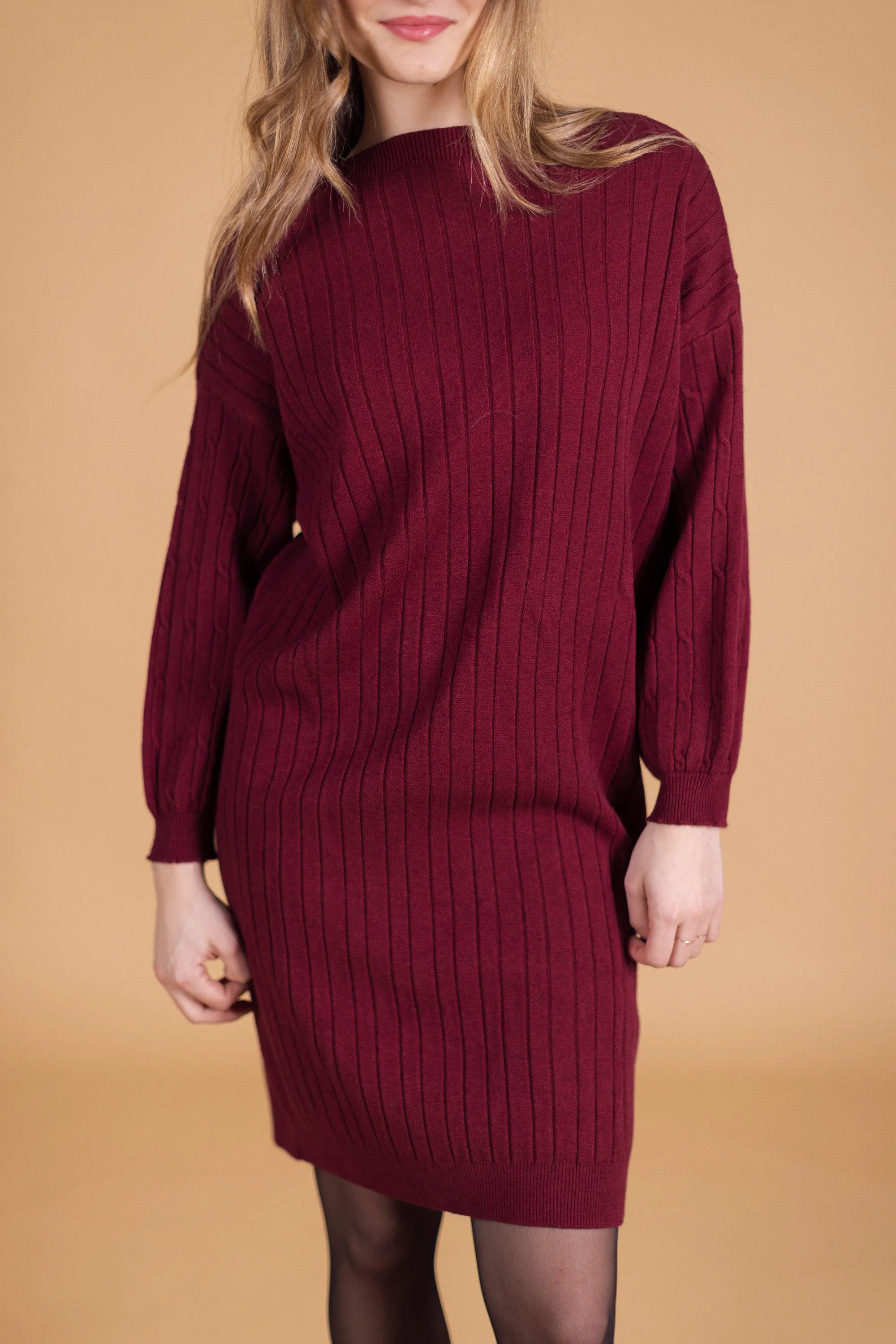 Knit Dress Lonx Burgundy