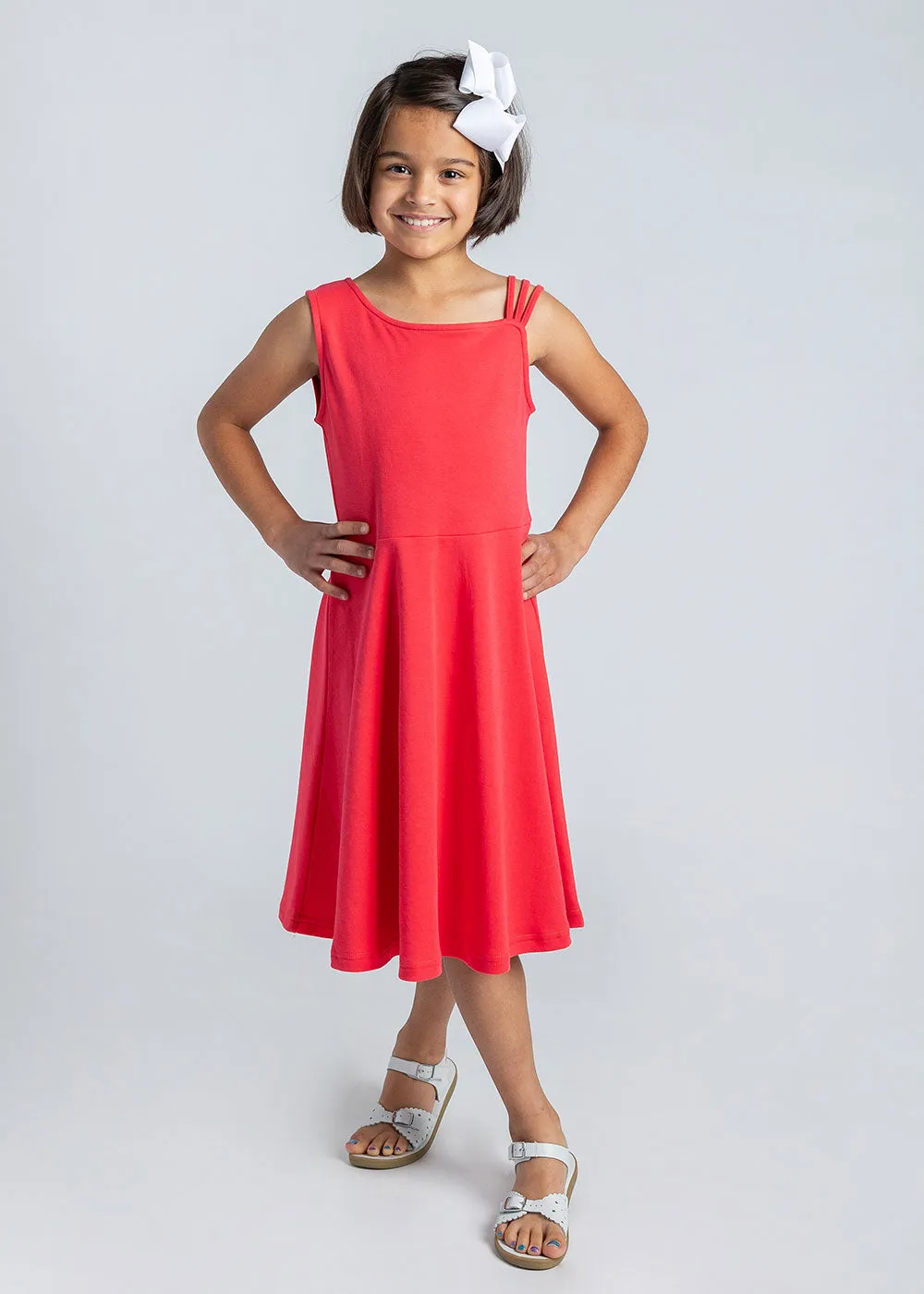 Knit Dress W/ Asymmetrical Neck
