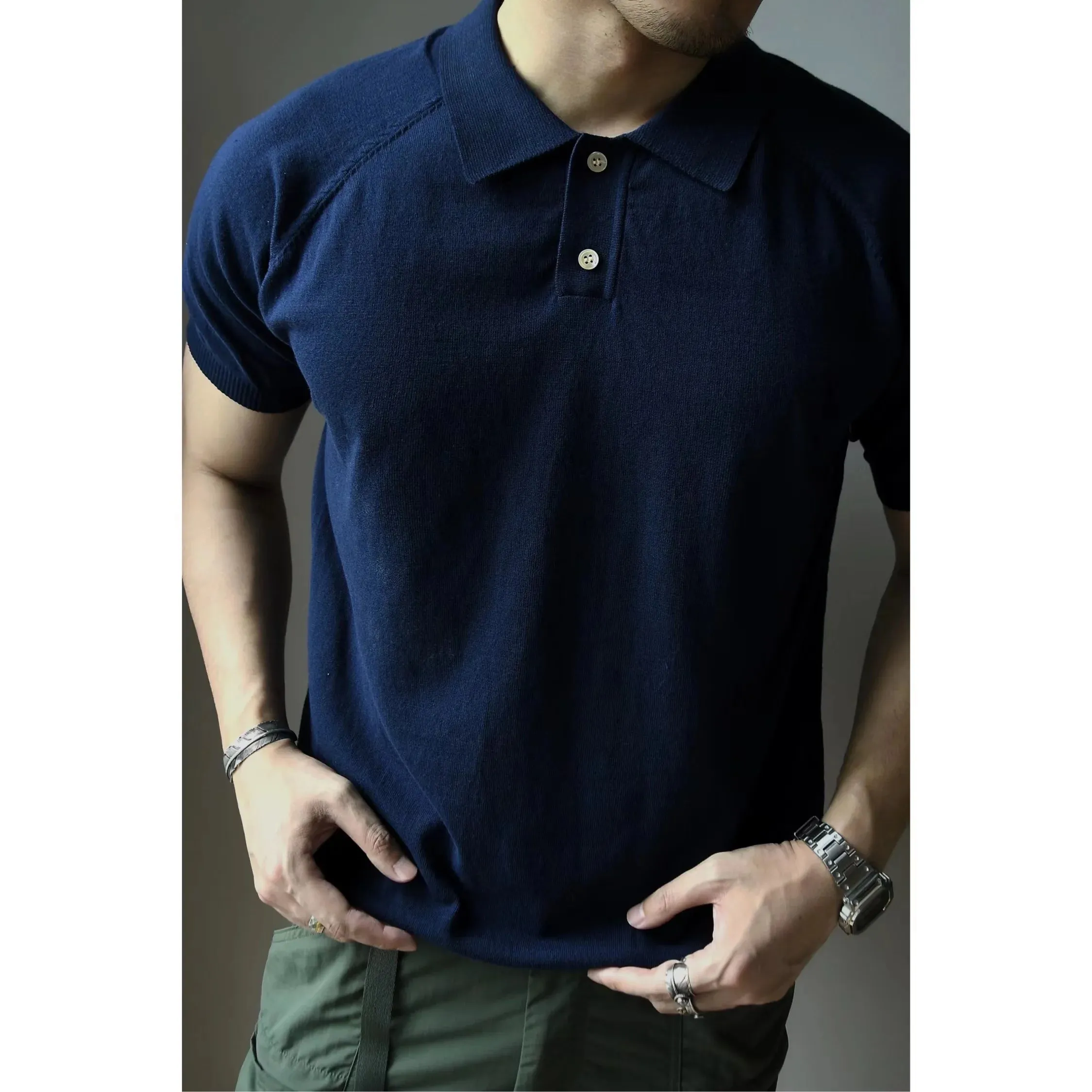 Knit Polo Shirt for Men - Pure Cotton - Regular Fit - Smart Business Shirt
