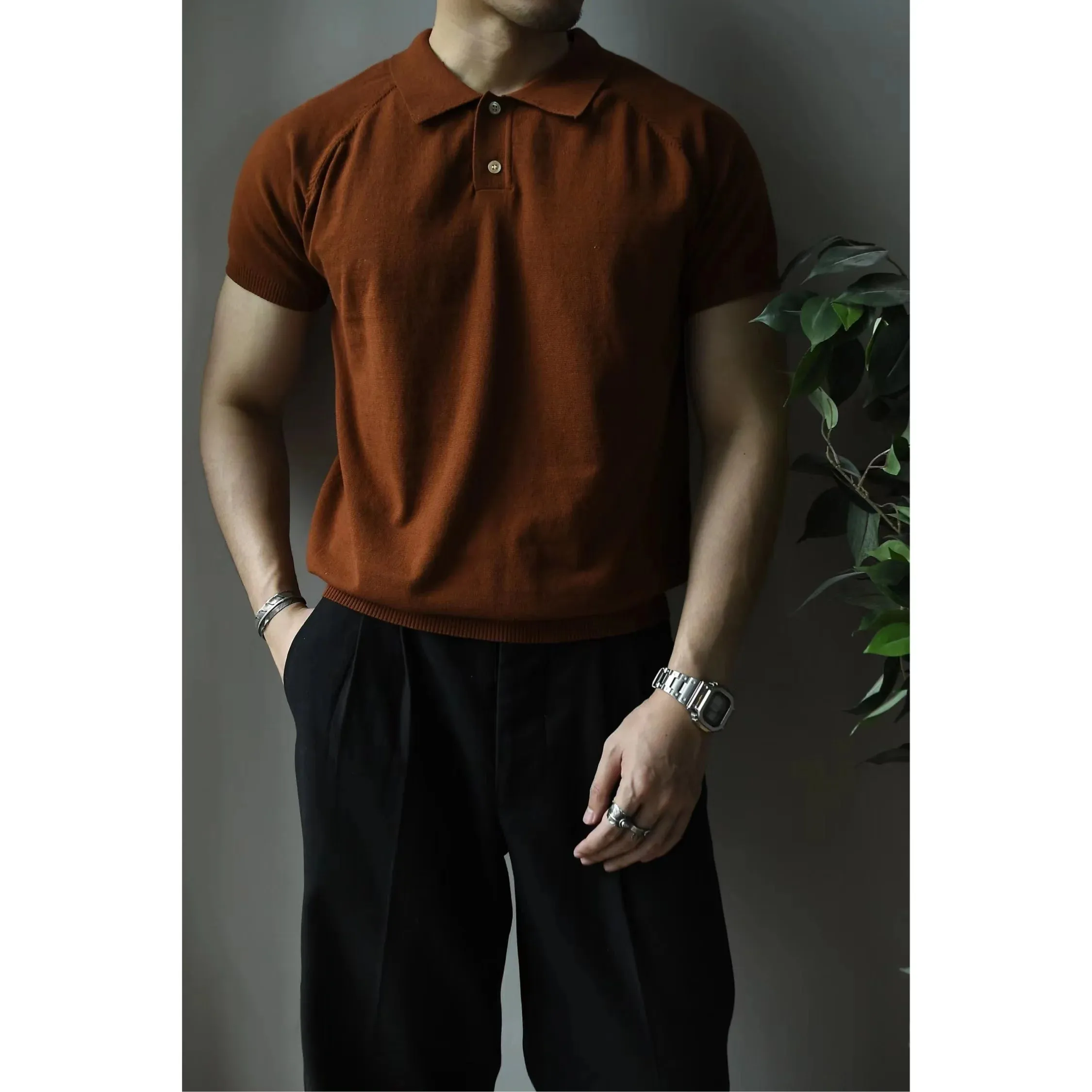 Knit Polo Shirt for Men - Pure Cotton - Regular Fit - Smart Business Shirt