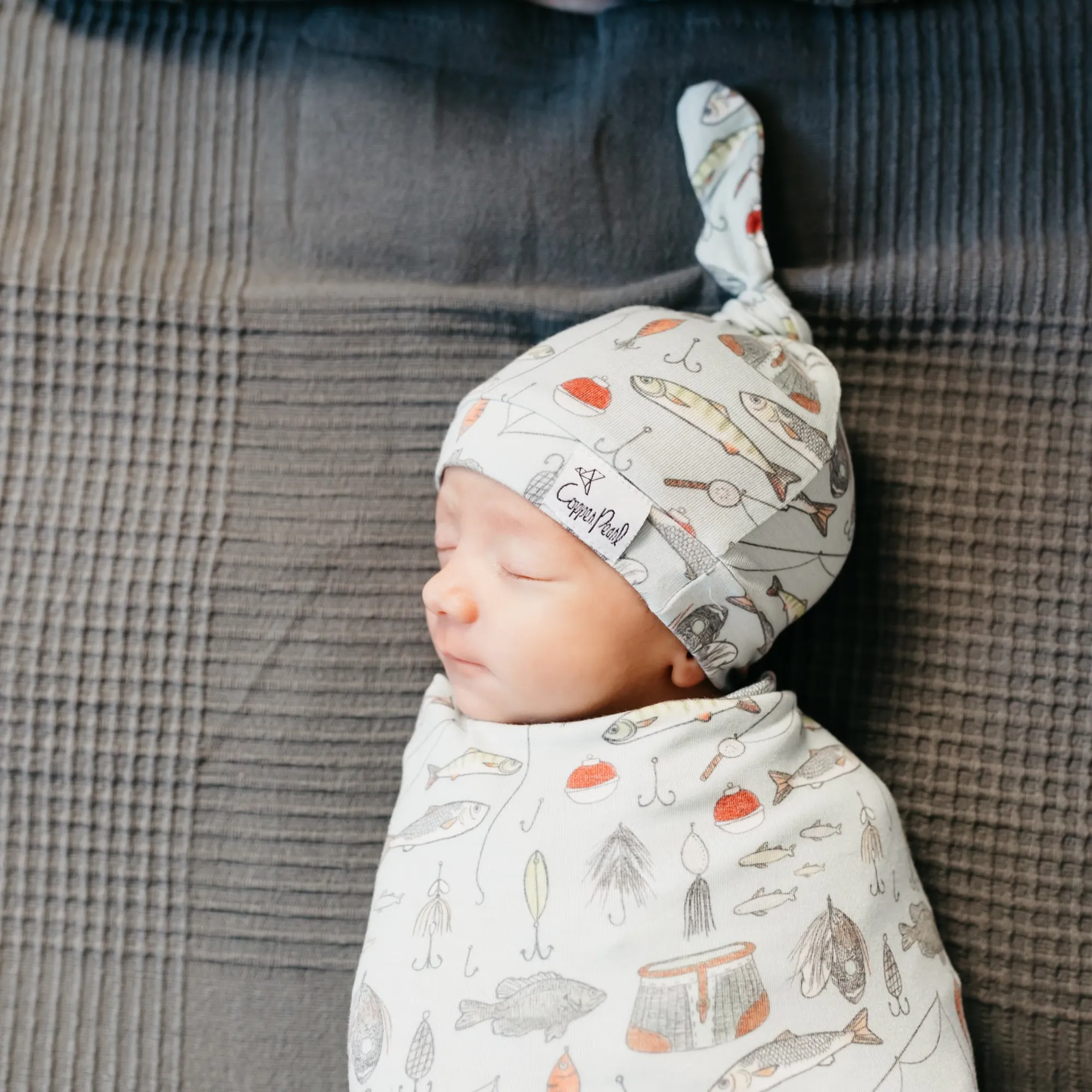 Knit Top Knot Hat - Trout