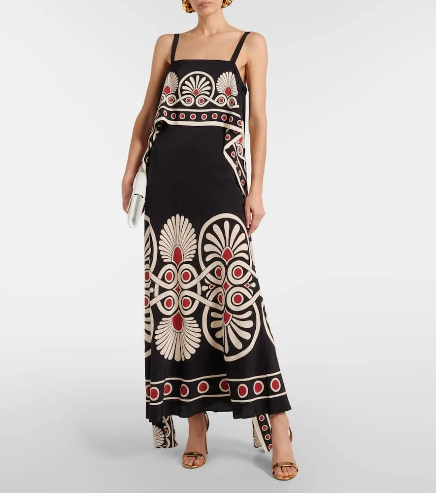 La DoubleJ Slip-Around silk cr√É¬™pe de chine maxi dress