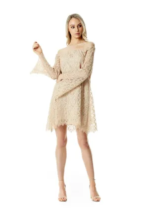 LACE COLD SHOULDER DRESS