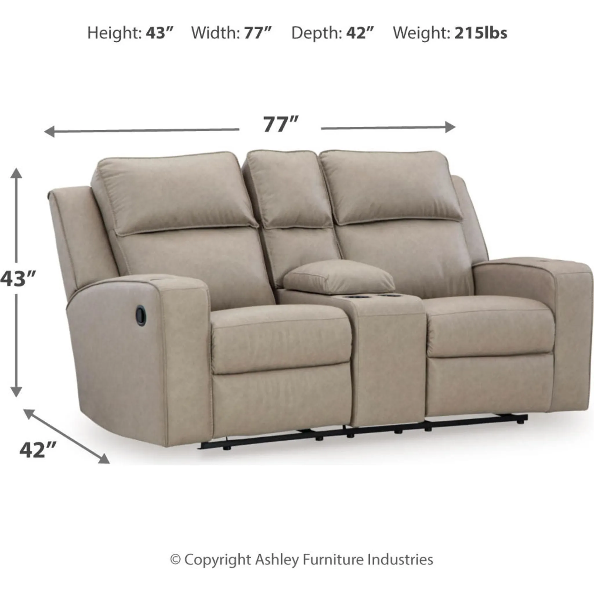 Lavenhorne Reclining Loveseat with Console