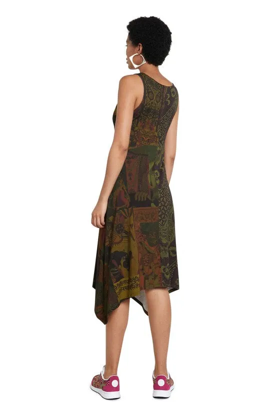 Long Flared Asymmetric Dress - Nise