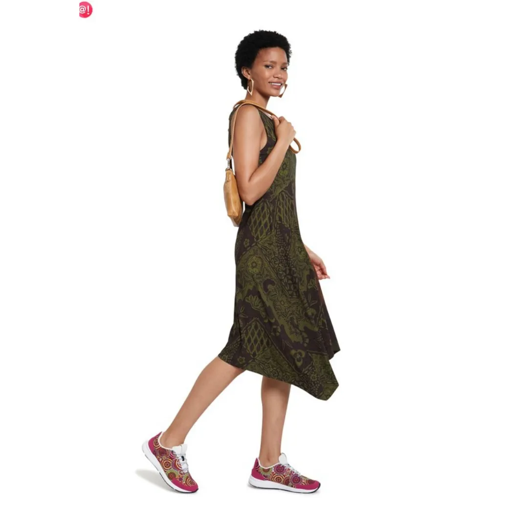 Long Flared Asymmetric Dress - Nise