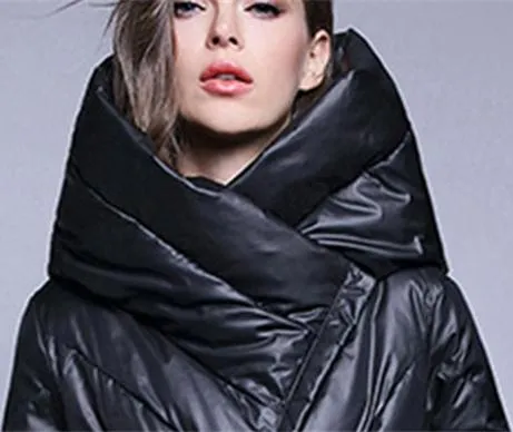 Long Paneled Puffer Down Coat