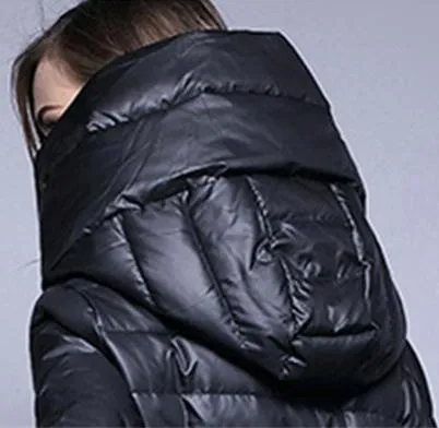 Long Paneled Puffer Down Coat