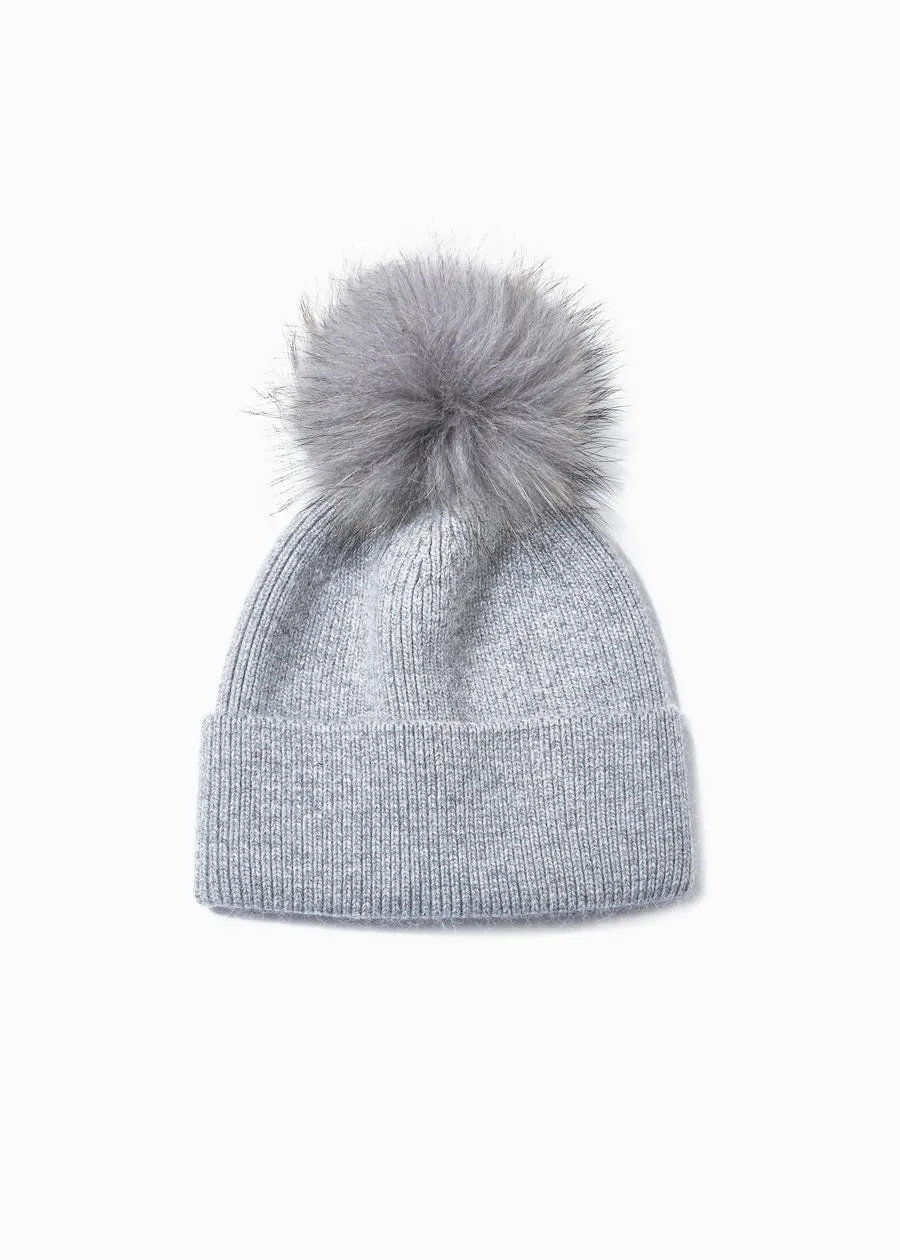 Look By M Basic Ribbed Knit Pom Pom Beanie MH2465