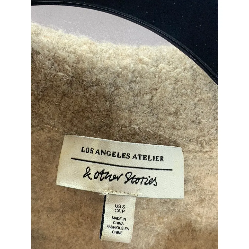 LOS ANGELES ATELIER & OTHER STORIES Women's Tan Alpaca Short Sleeve Knit Top SZS