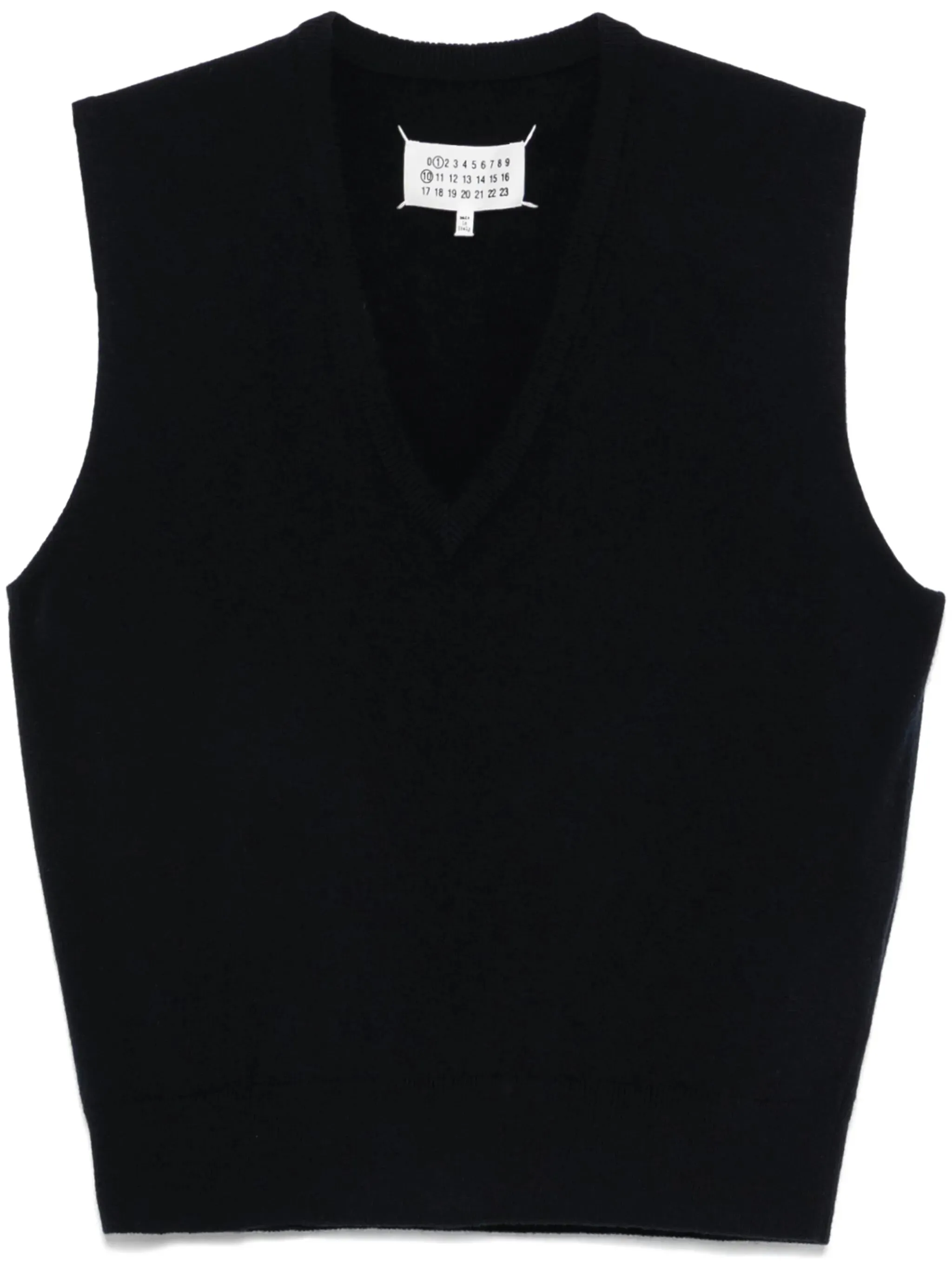 Maison Margiela Knitted V-Neck Vest Navy