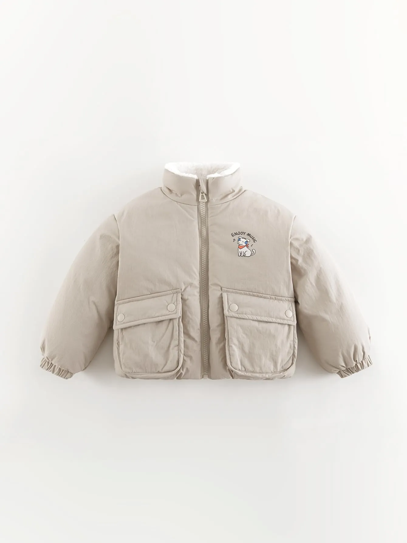 MARC & JANIE Boys Girls Padded Standing Collar Zip Up Jacket 241005