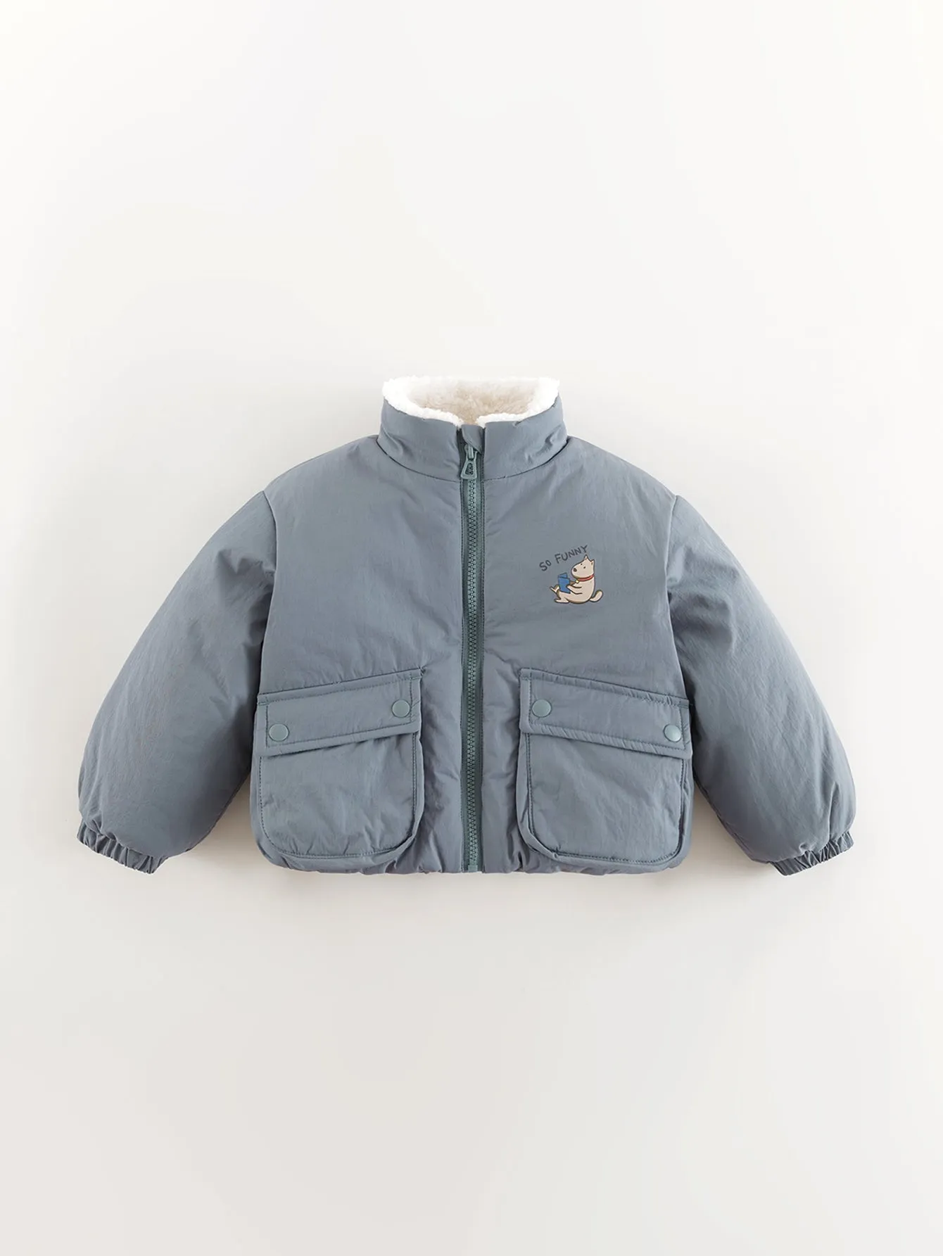 MARC & JANIE Boys Girls Padded Standing Collar Zip Up Jacket 241005