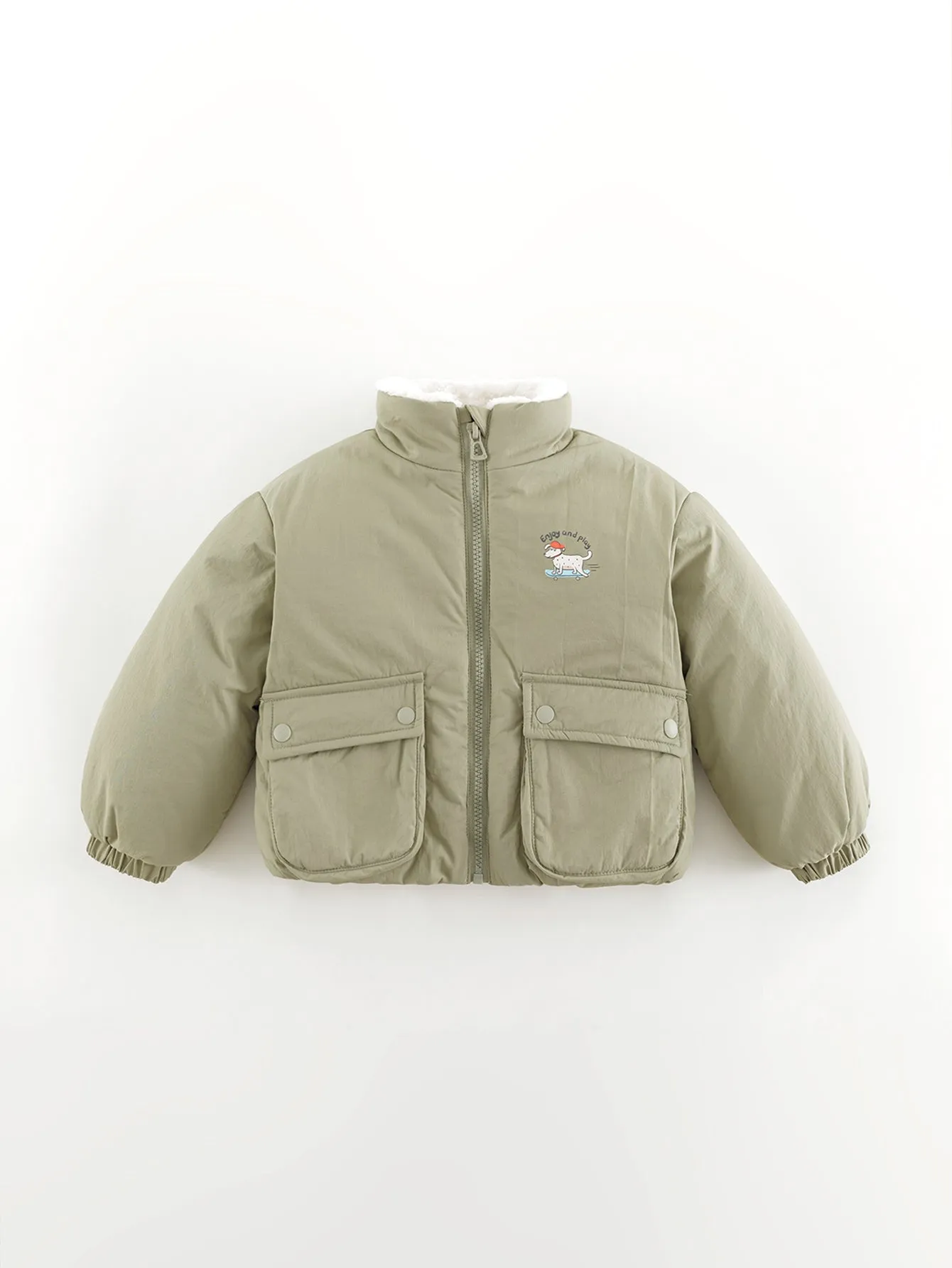 MARC & JANIE Boys Girls Padded Standing Collar Zip Up Jacket 241005