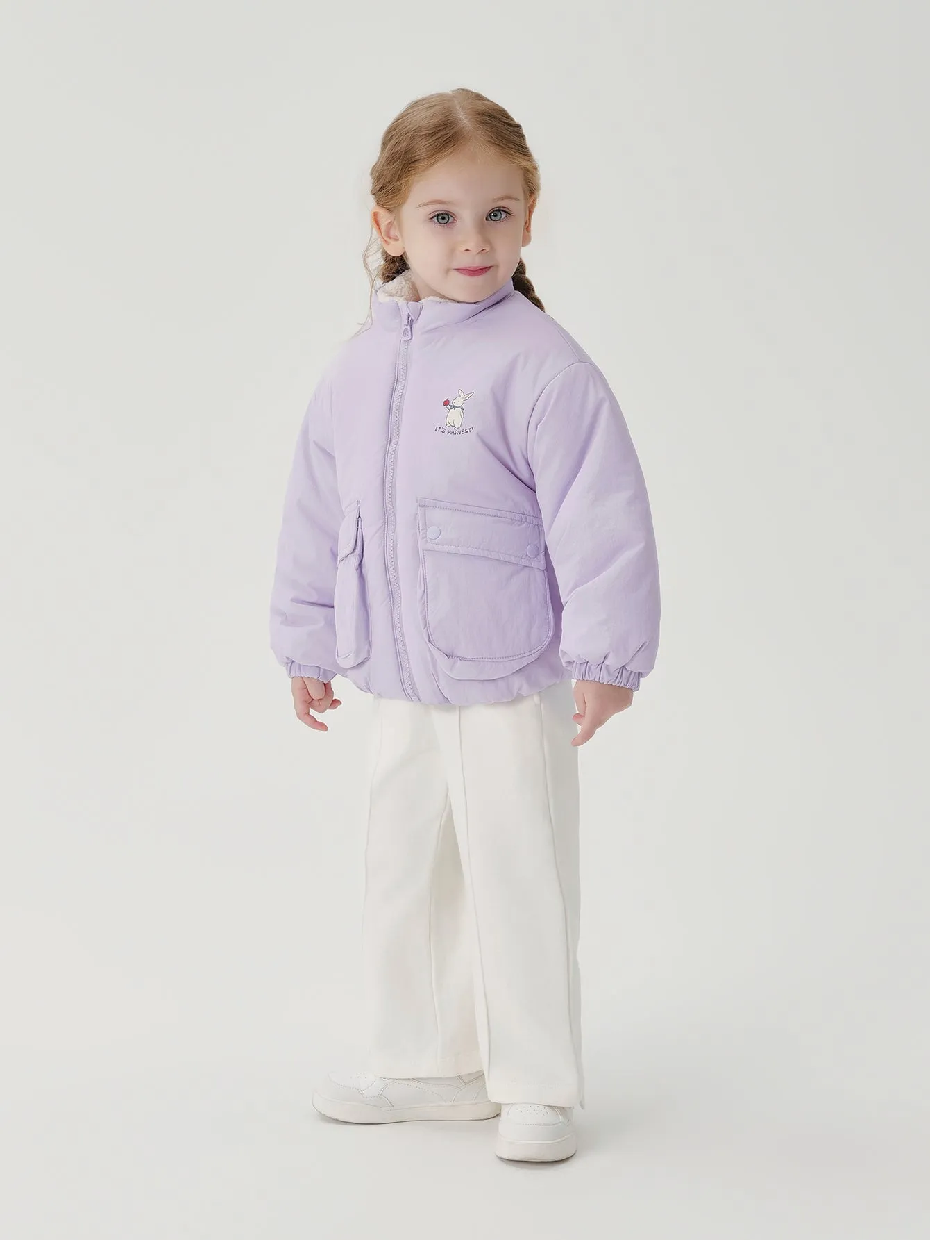 MARC & JANIE Boys Girls Padded Standing Collar Zip Up Jacket 241005