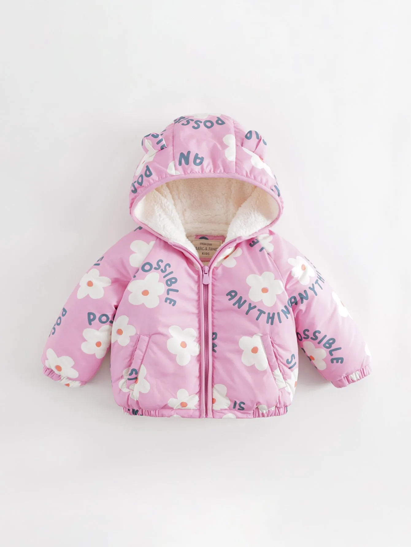 MARC & JANIE Boys Girls Printed Hooded Padded Jacket 231306