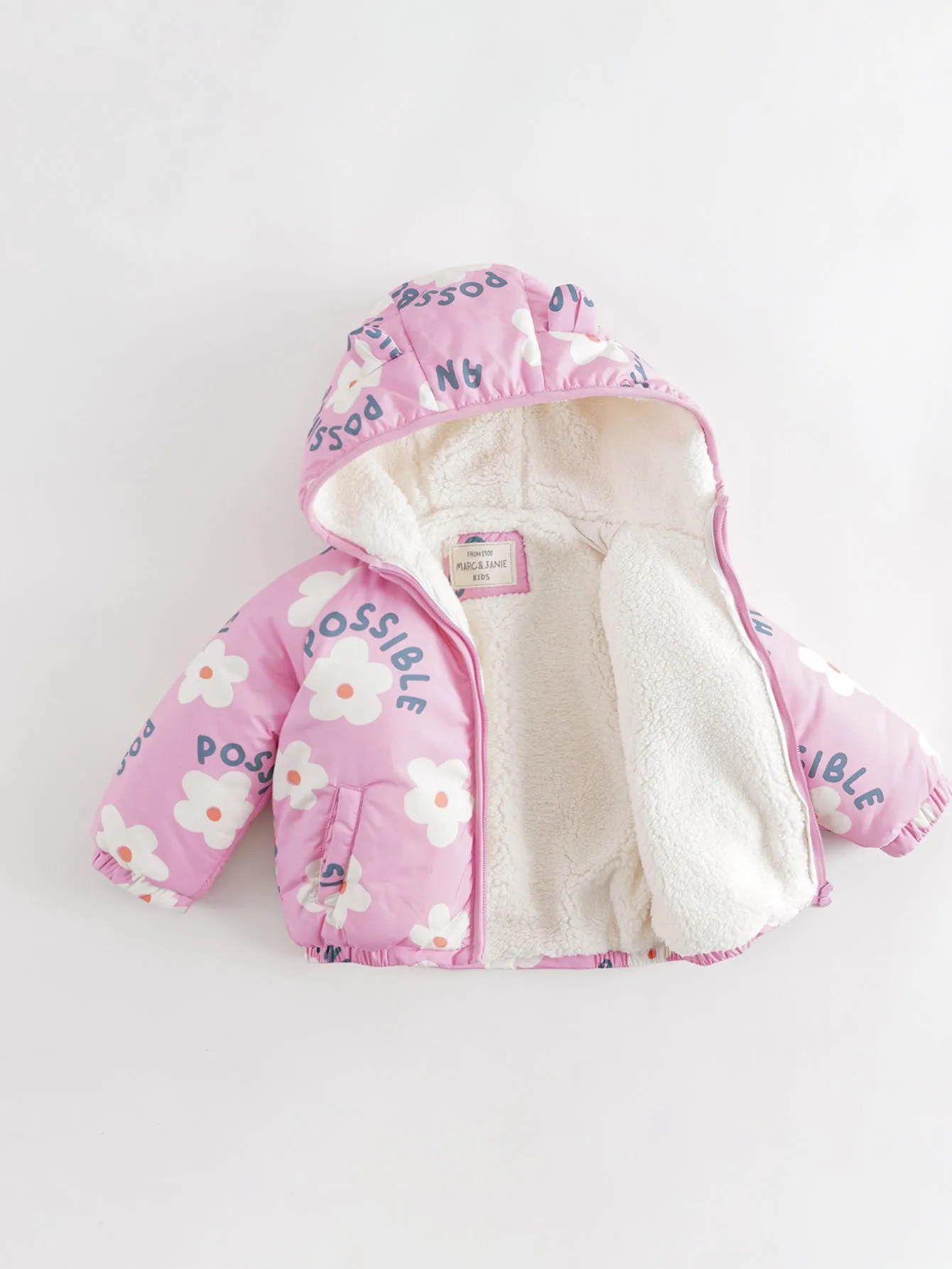 MARC & JANIE Boys Girls Printed Hooded Padded Jacket 231306