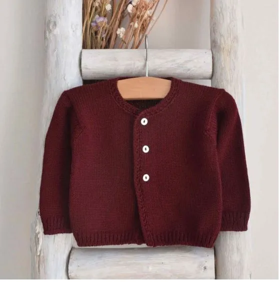 Maroon Knit Cardigan