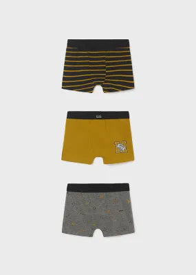 Mayoral Boxer Briefs Goldenrod/Stripes/Grey (3 Pack): Size 2 to 16
