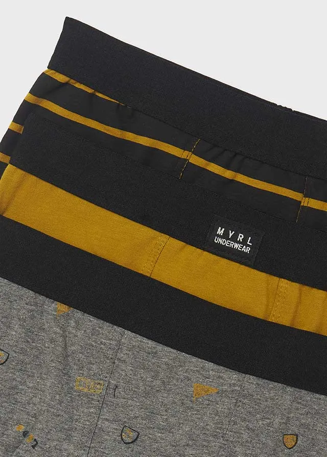 Mayoral Boxer Briefs Goldenrod/Stripes/Grey (3 Pack): Size 2 to 16