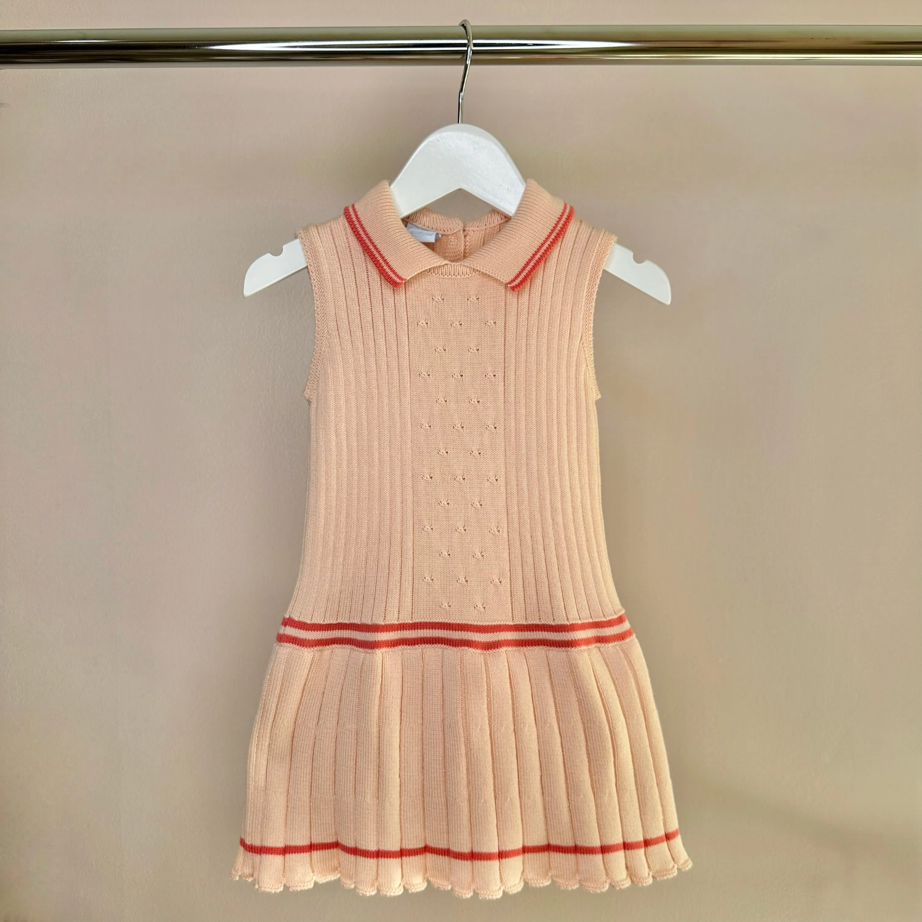Melon Knit Tennis Dress