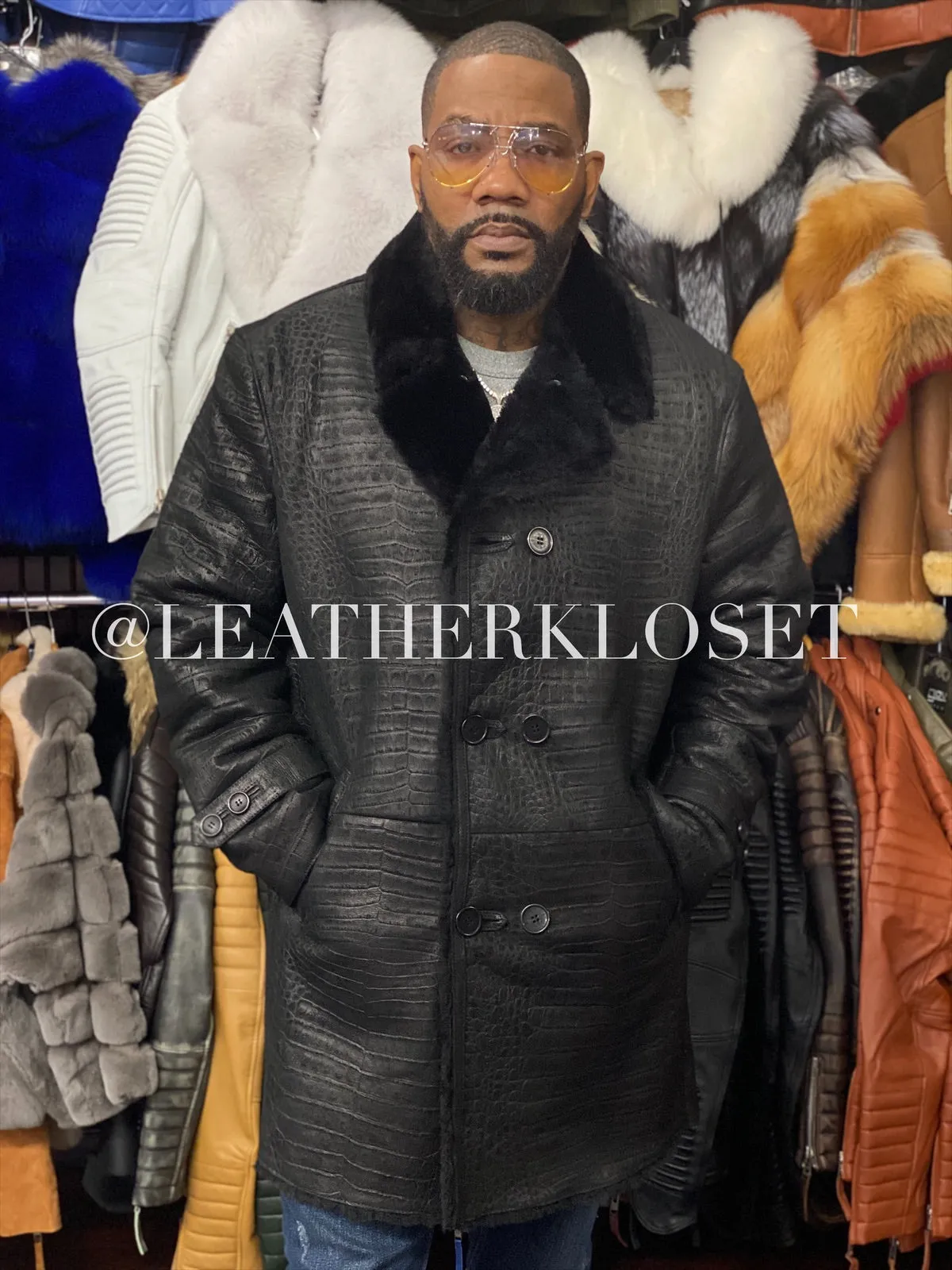 Men's London Shearling Croco Jacket
