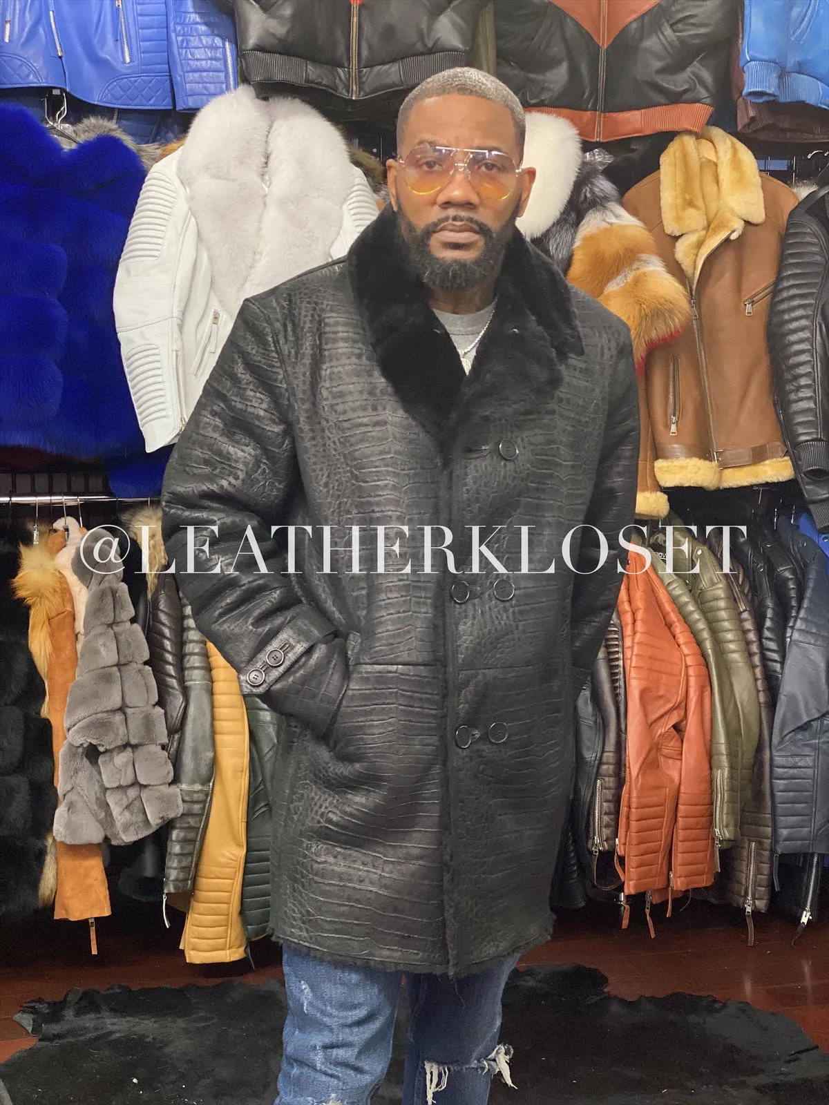 Men's London Shearling Croco Jacket