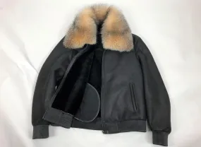 Mens Shearling Baseball Jacket