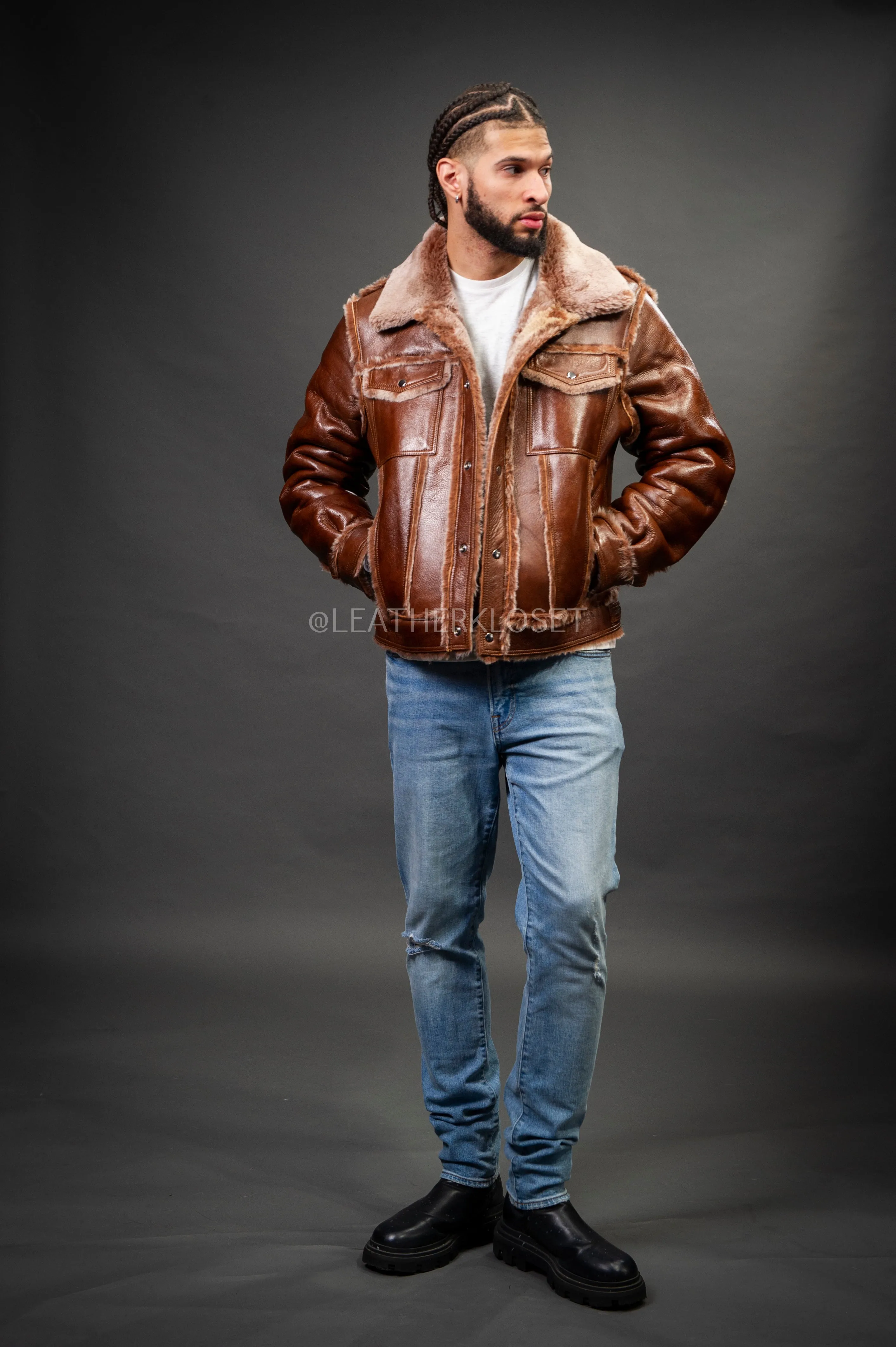Men's Shepherd Shearling Jacket [Cognac]