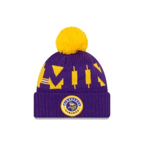 Minnesota Vikings New Era Purple/Gold 2020 NFL Sideline - Official Sport Pom Cuffed Knit Toque
