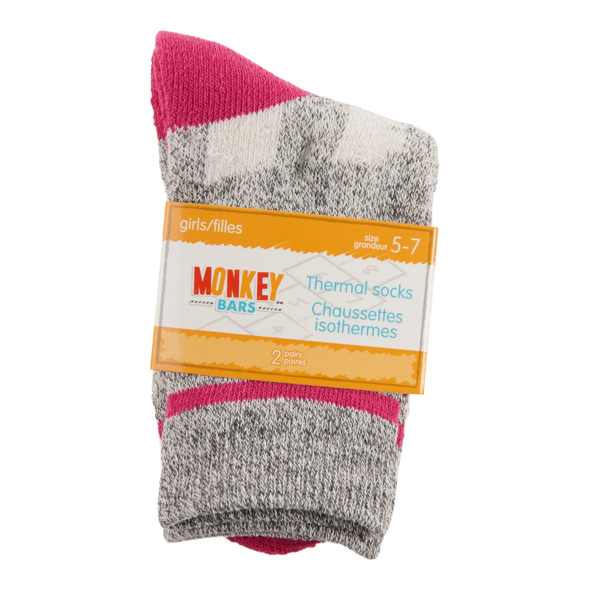 MONKEY BARS Toddler Girl's Thermal Socks, 2-Pack