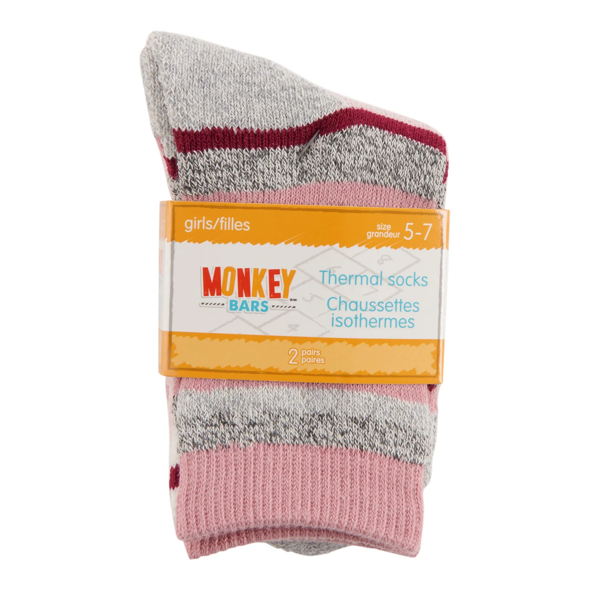 MONKEY BARS Toddler Girl's Thermal Socks, 2-Pack