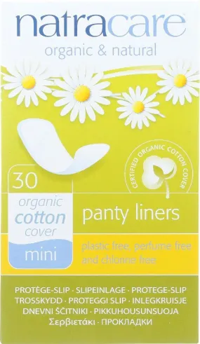 Natracare: Organic And Natural Panty Liners Cotton Cover Mini, 30 Liners