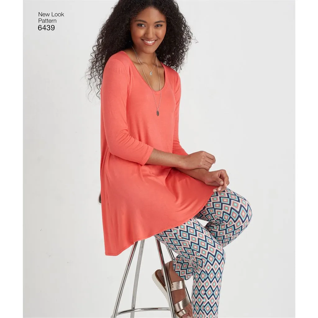 New Look Pattern 6439 Misses' Knit Tunics with Leggings