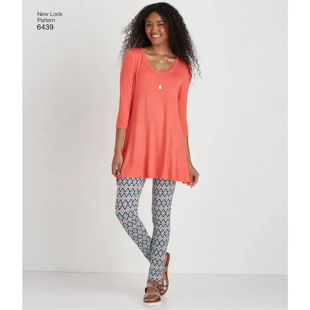 New Look Pattern 6439 Misses' Knit Tunics with Leggings