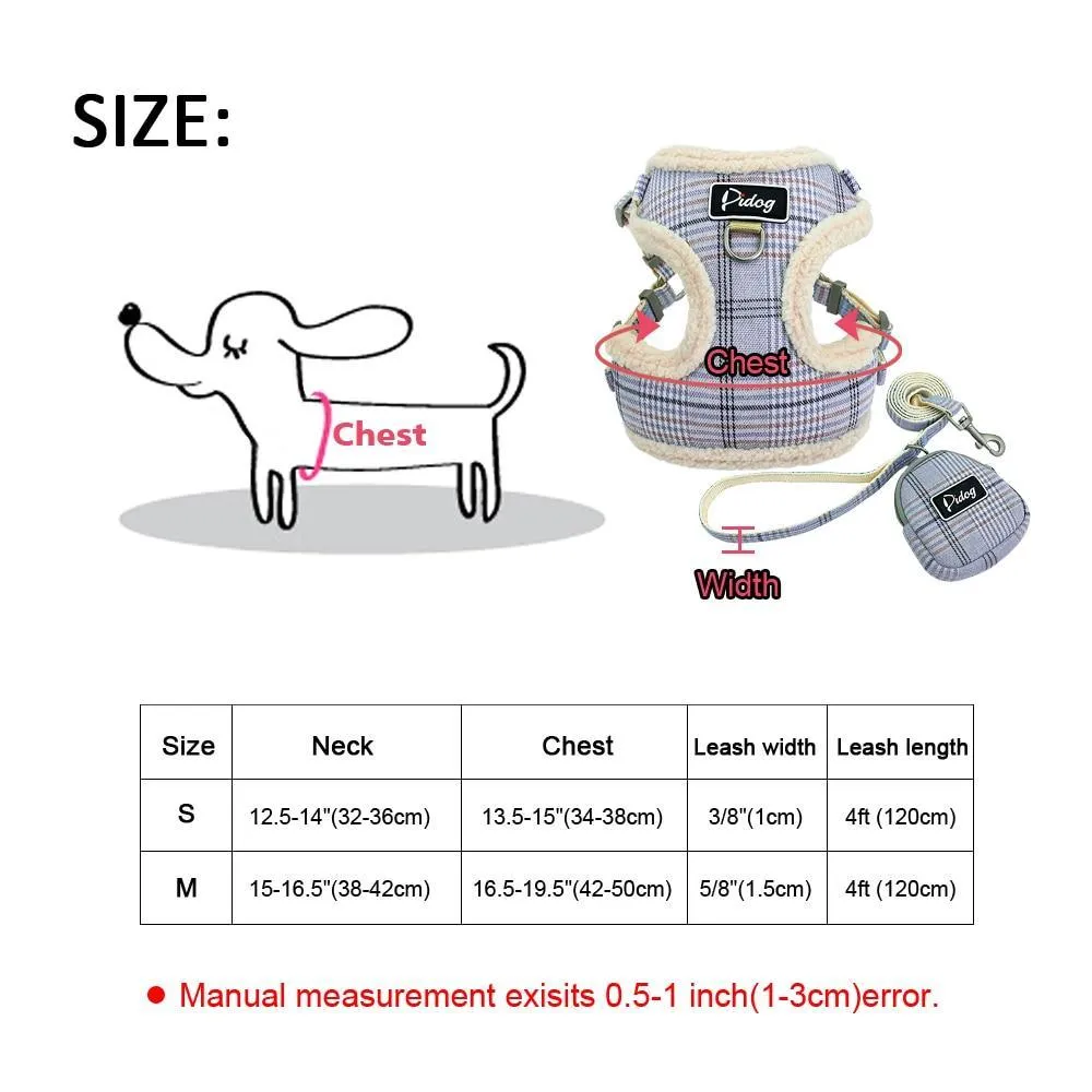No Pull Small Dog Harness Vest/Adjustable Harness Leash Set For Small Medium Dogs