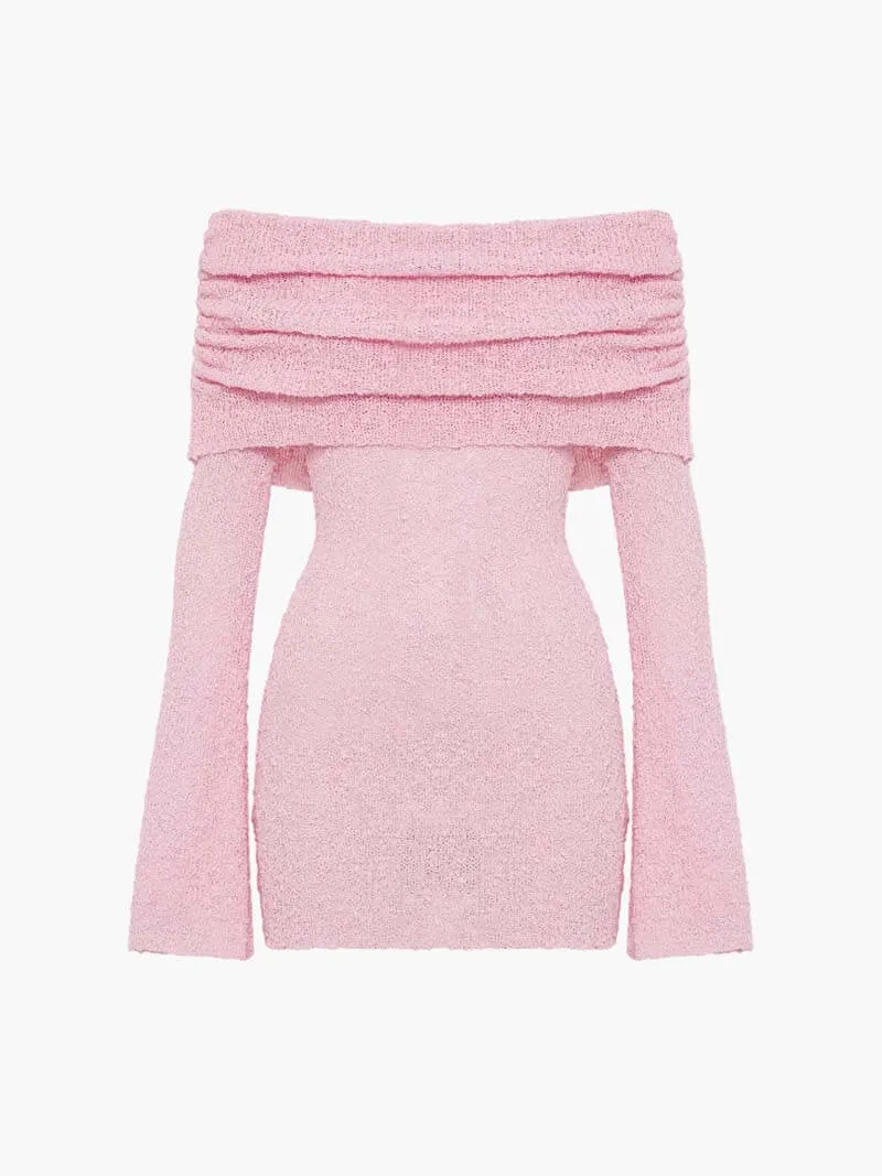 Off Shoulder Knitted Bodycon Dress