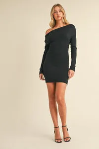 Off Shoulder Long Sleeve Mini