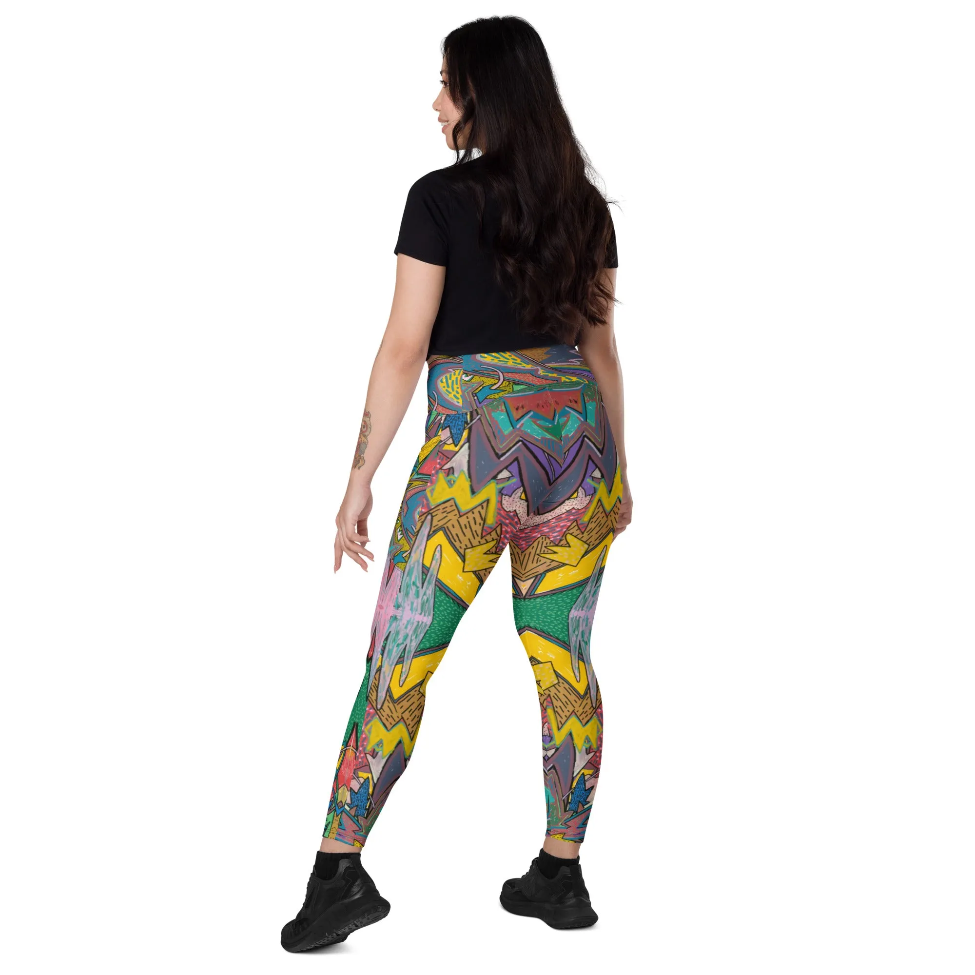 One eyed Graffiti Leggings with pockets