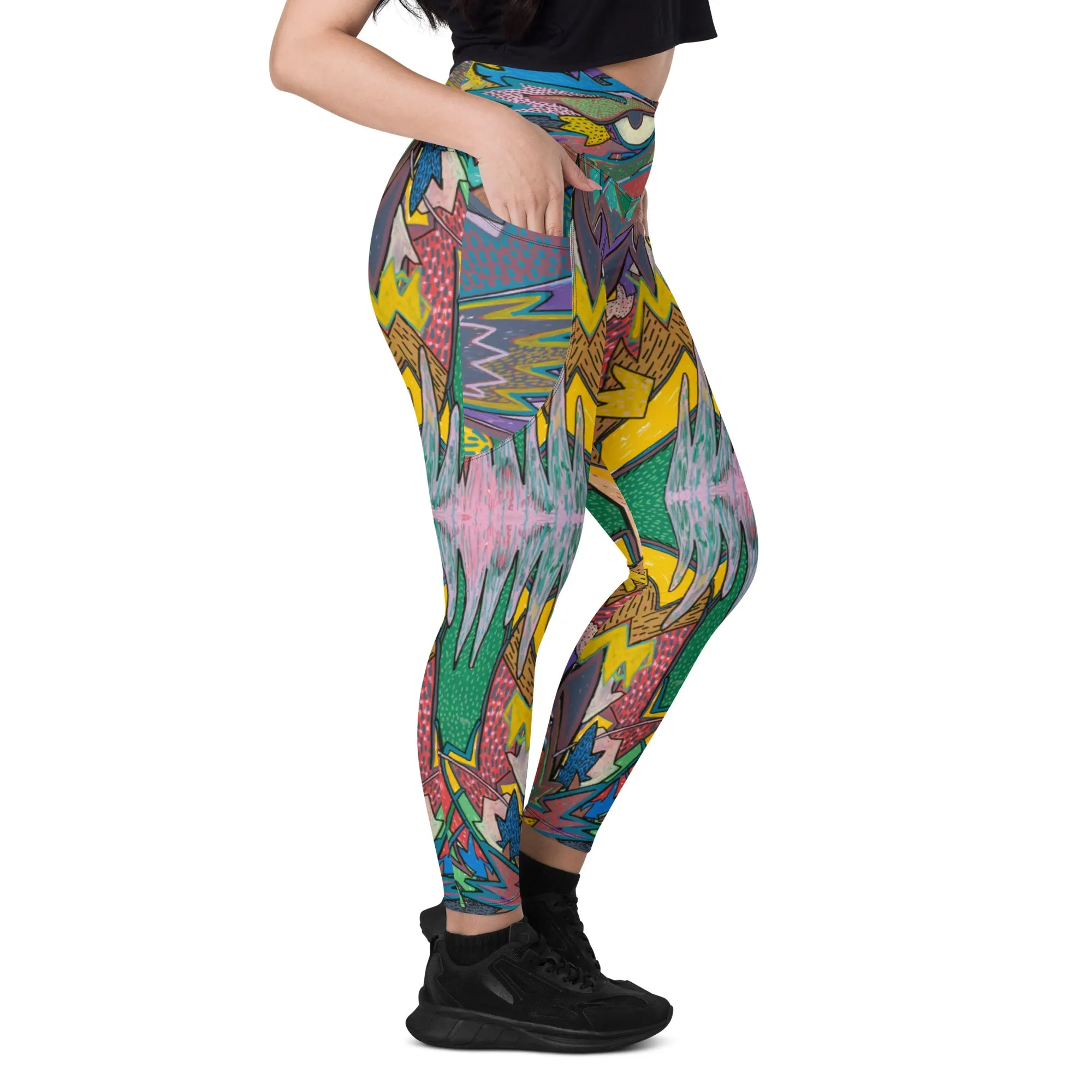 One eyed Graffiti Leggings with pockets
