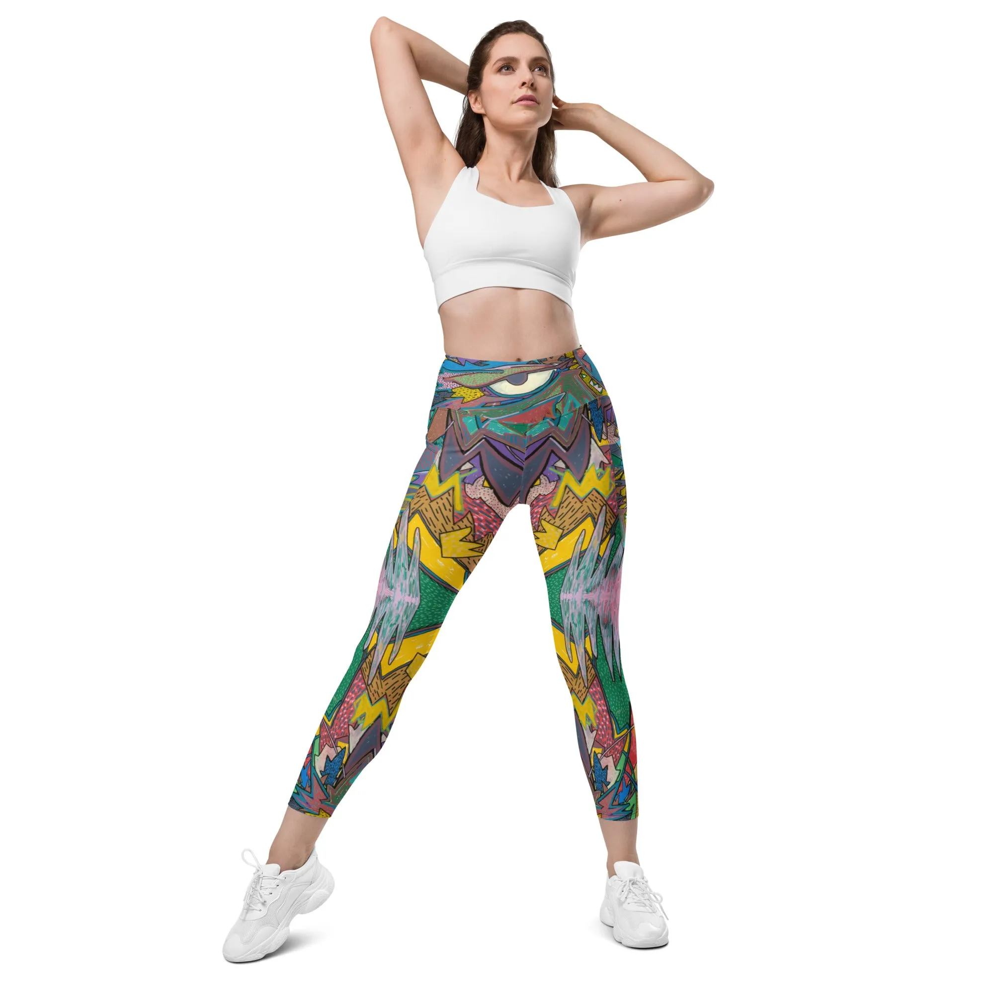 One eyed Graffiti Leggings with pockets