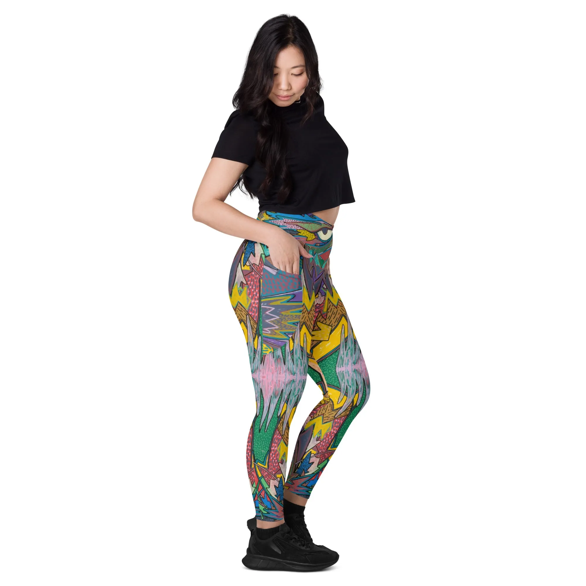 One eyed Graffiti Leggings with pockets