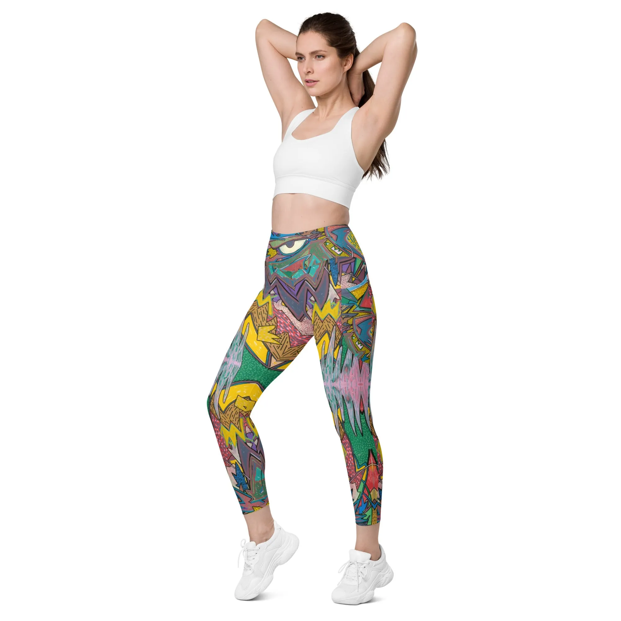 One eyed Graffiti Leggings with pockets