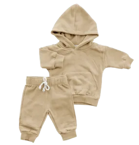 Organic Cotton Hoodie & Jogger Set | Beige