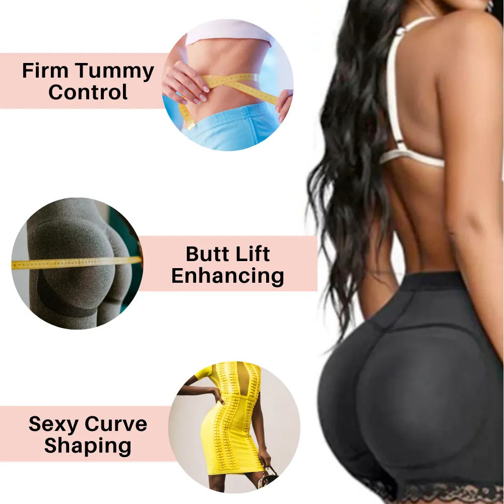 Padded Body Shaper Butt Lifter Panty in Beige