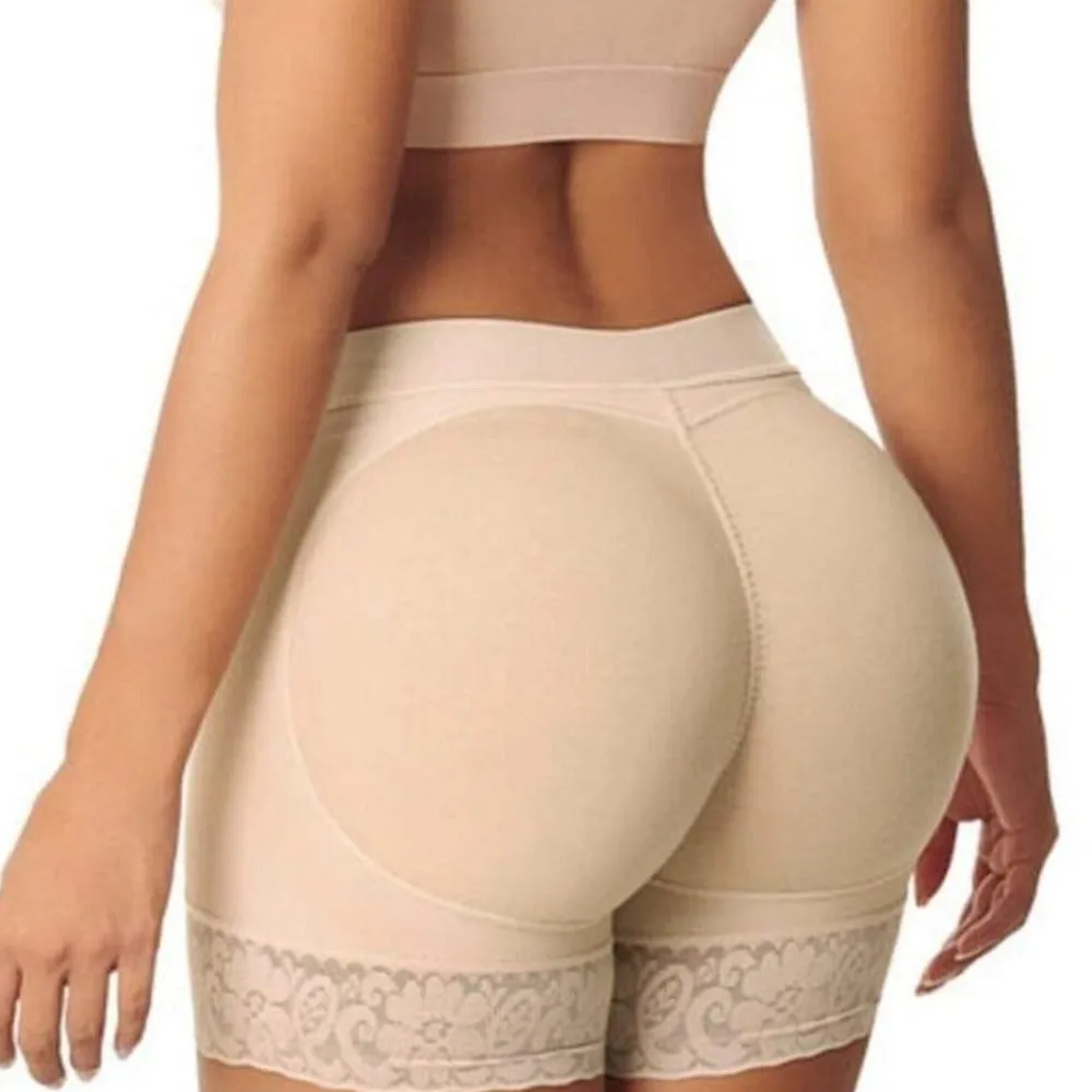 Padded Body Shaper Butt Lifter Panty in Beige