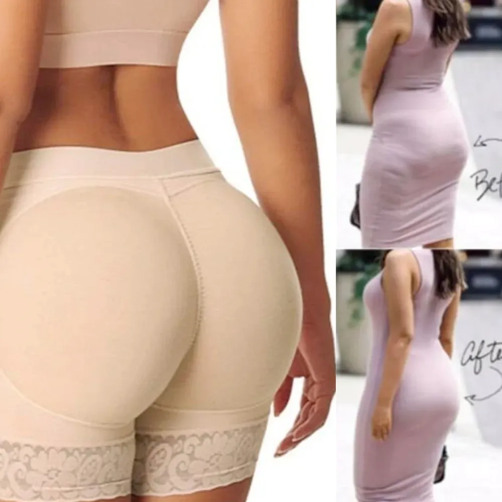 Padded Body Shaper Butt Lifter Panty in Beige