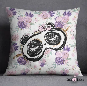 Panda Girl Fashion Throw Pillow