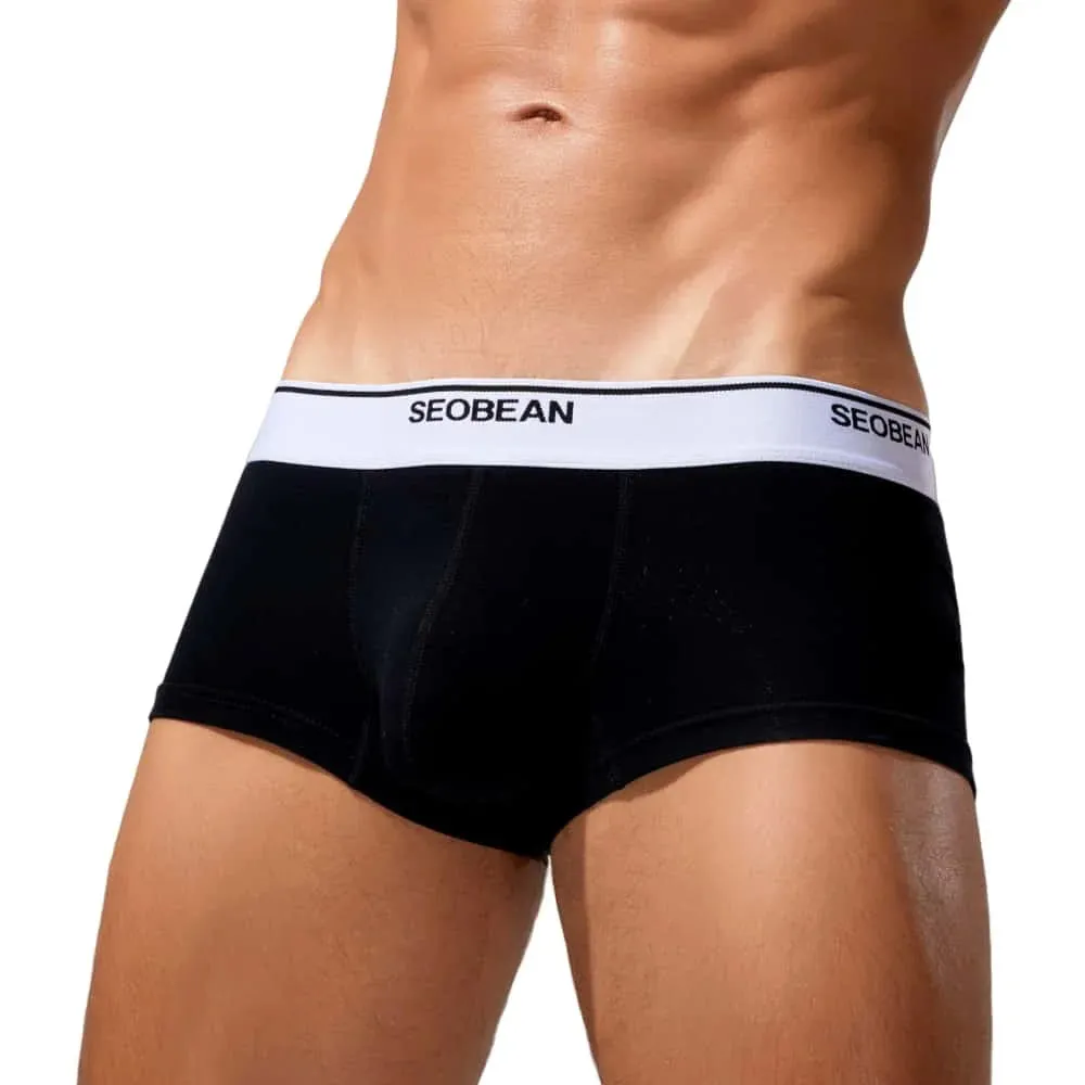 #PB Men's Cotton Underwear Boxers Solid Underwear